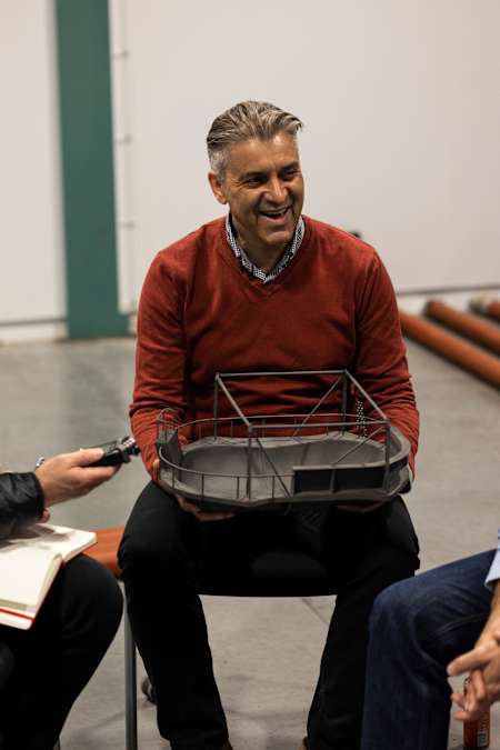 A scale model of the Don't Look Down skatepark bowl as presented by engineering firm Red Bull Advanced Technologies.