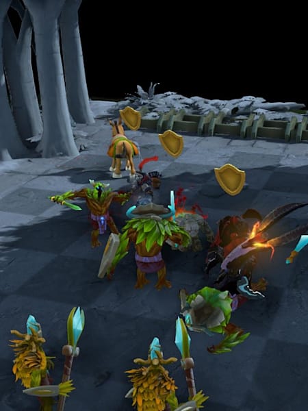 A screenshot of the Dota Auto Chess board.