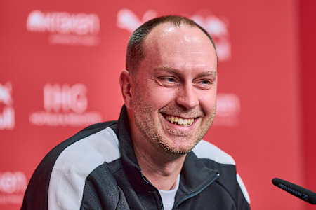 Ole Werner, coach du RB Leipzig, lors d’une conférence de presse.