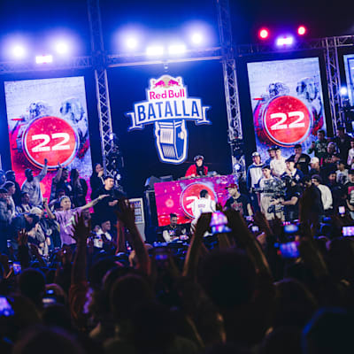 Teorema and Nitro perform during Red Bull Batalla Chile National Final at Polideportivo de Nunoa, in Santiago, Chile on Oct 1, 2023
