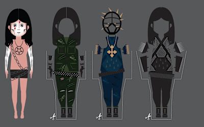 The scariest and most full-on of all the metal fashions can be found worn by black metal bands. Think corpse paint, painful looking piercings, spikes and pagan symbols.