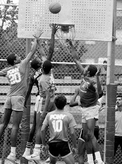 Streetball-Spieler beim "Rucker"-Turnier in Harlem