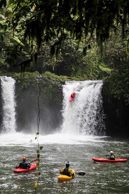 Dane Jackson performs at the Jalacingo river waterfalls in Tlapacoyan, Veracruz, Mexico, on 12th of January 2015.