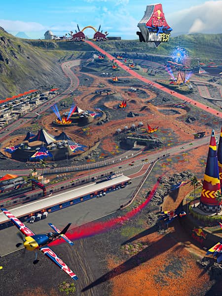 The Red Bull Playground area in Hawaii from the Crew Motorfest Season 6.