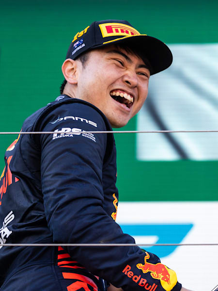 Ayumu Iwasa on the podium in Melbourne 2023