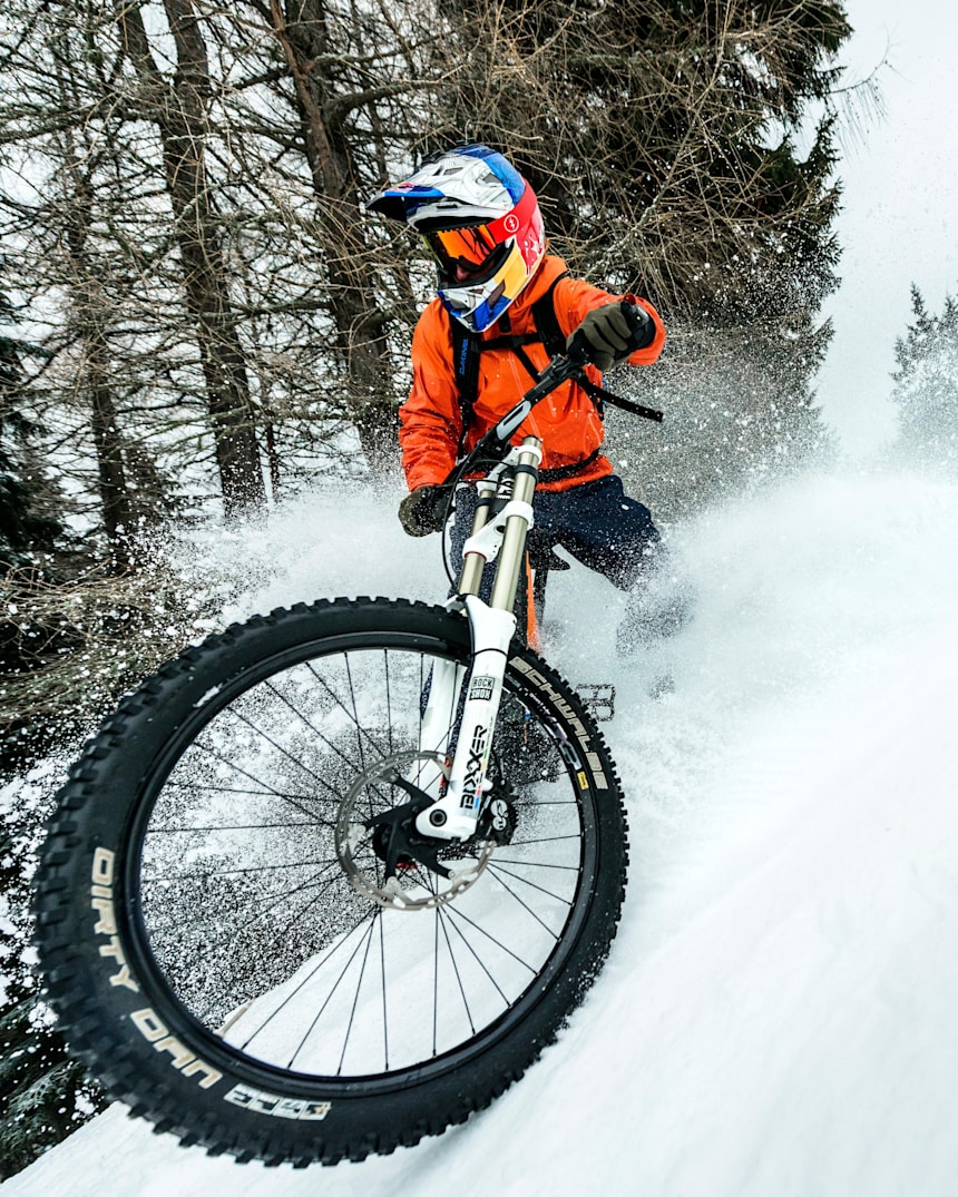 winter mountain biking