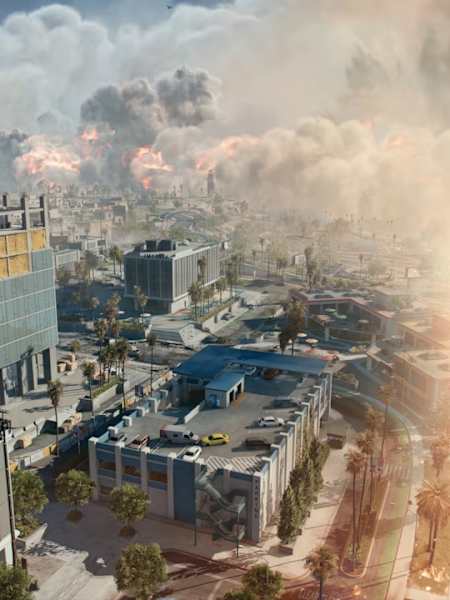 Screenshot from Battlefield 6 REDSEC shows the firestorm.