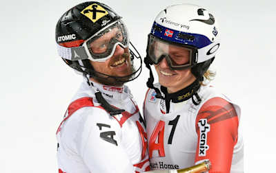 Marcel und Henrik beim Nightrace in Schladming.