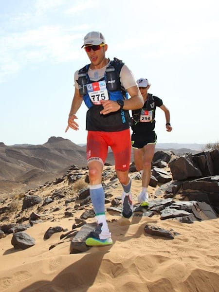 Tom Evans racing the Marathon des Sables, Morocco, in 2017
