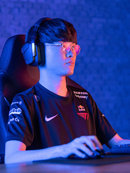 Faker of T1 is seen during a portrait shoot in South Korea on November 23, 2020. 