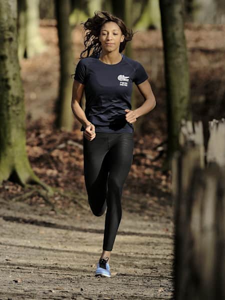 Nafi Thiam running on the streets of Brussels, Belgium