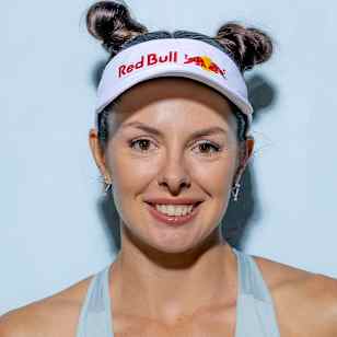 Beach volleyball player Anastasija Samoilova poses for a portrait in Riga, Latvia on February 27, 2024.