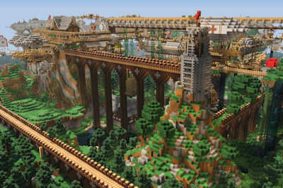 Una captura de pantalla del mundo del videojuego Minecraft