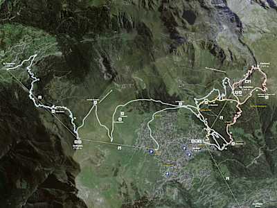 Alle Trails des Bikepark Verbier auf einen Blick