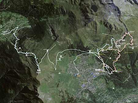 Alle Trails des Bikepark Verbier auf einen Blick