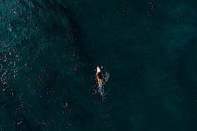 Carissa Moore paddling in the Pacific Ocean, at home in Hawaii