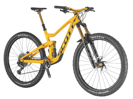 De gele Scott Ransom 900 Tuned mountainbike met zwarte afwerkingen