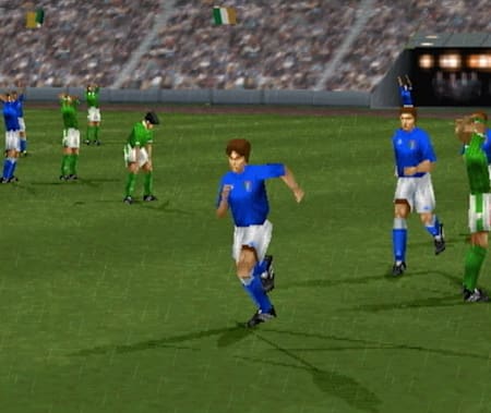 Una captura de pantalla del juego de fútbol PlayStation ISS Pro Evolution.