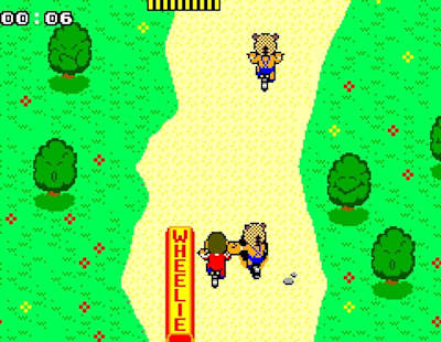 Una captura de pantalla de Alex Kidd BMX Trial.