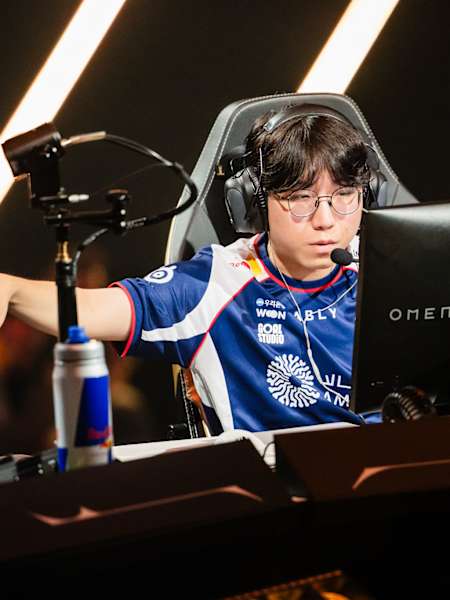 BuZz of T1 reacts onstage during VALORANT Champions Shanghai Playoffs Day 3 at Jing’an Sports Center on October 09, 2026 in Shanghai, China.
