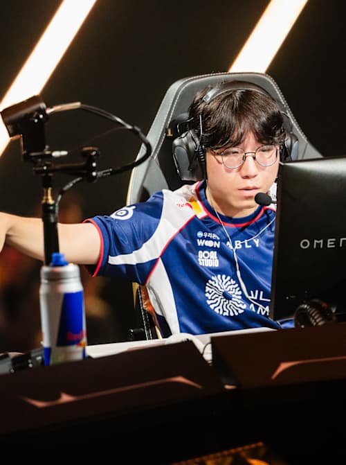 BuZz of T1 reacts onstage during VALORANT Champions Shanghai Playoffs Day 3 at Jing’an Sports Center on October 09, 2026 in Shanghai, China.