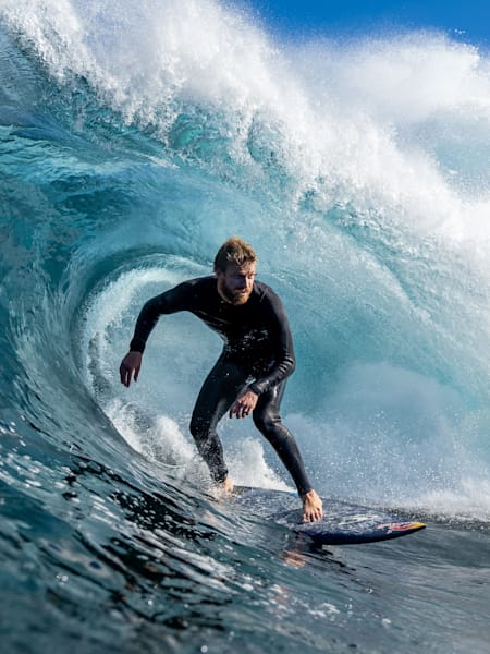 Kolohe Andino surfing at The Box in Western Australia on April 20, 2023. 