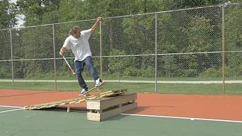 Dan Mancina ripping an improvised jump ramp