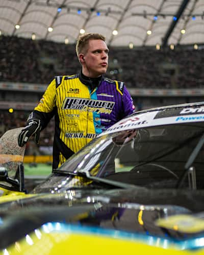 In 2024, Lauri Heinonen drifting at Drift Masters Warsaw.