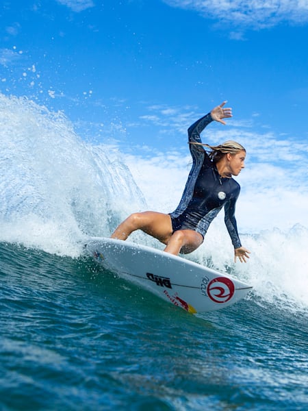 Molly Picklum surfing at Burleigh Heads in Australia.
