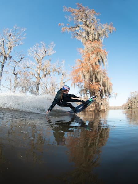 Anna Nikstad wakeboards in Texas