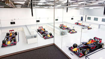 The Red Bull Racing fleet at the team's UK headquarters