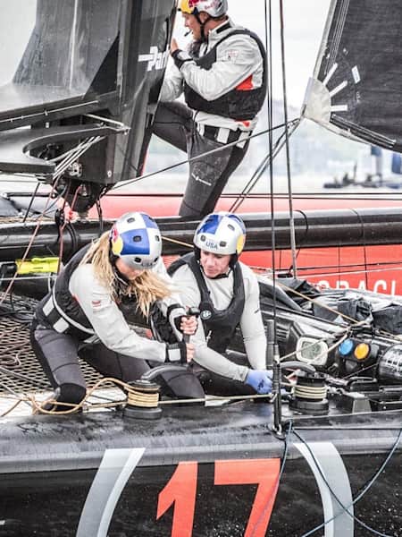 Lindsey Vonn hard at work with Oracle Team USA