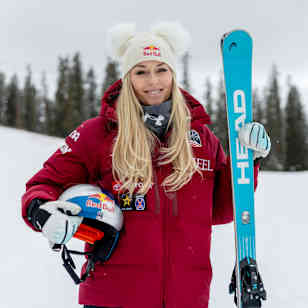 Lindsey Vonn poses for a photo during Red Bulletin cover reveal at Copper Mountain in Frisco, Colorado, USA on November 21, 2025. 