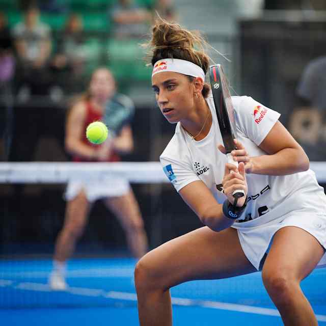 Beatriz González Fernandez of Spain competes during the Ooredoo Qatar Major Premier Padel in Doha, Qatar on March 4, 2024