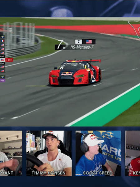 An image of virtual racers in Red Bull Homestretch.