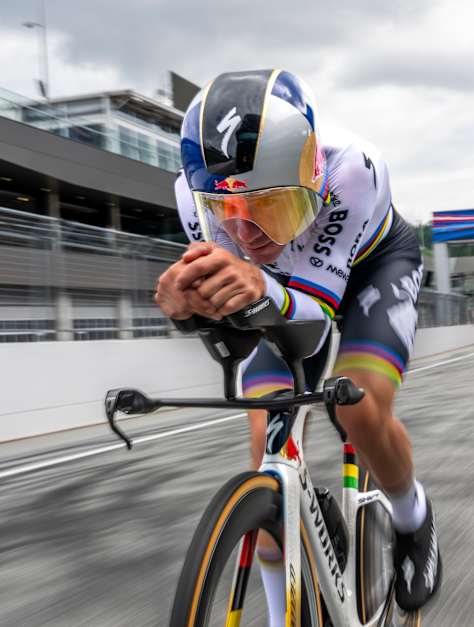 Remco Evenepoel riding on the Red Bull Ring