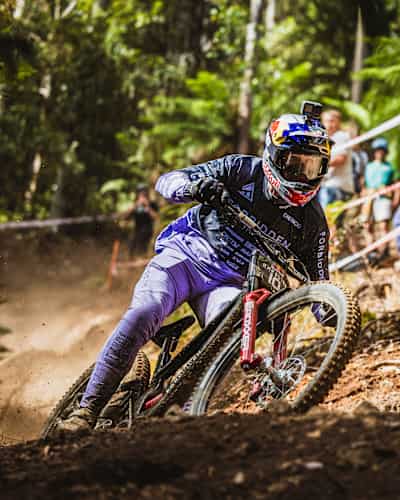 Brook Macdonald participates at Red Bull Hardline in Maydena Bike Park, Australia on February 24th, 2024.