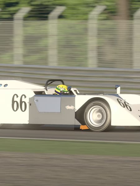 Screenshot aus Gran Turismo 7 zeigt den Chaparral 2J in Monza