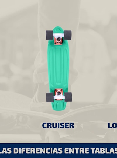 Infografía: diferencias entre tabla de skate, cruiser y longboard