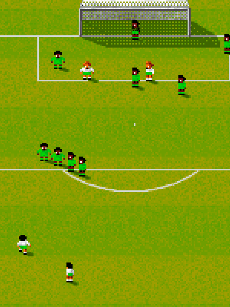 Una captura de pantalla del raro videojuego International Sensible Soccer.