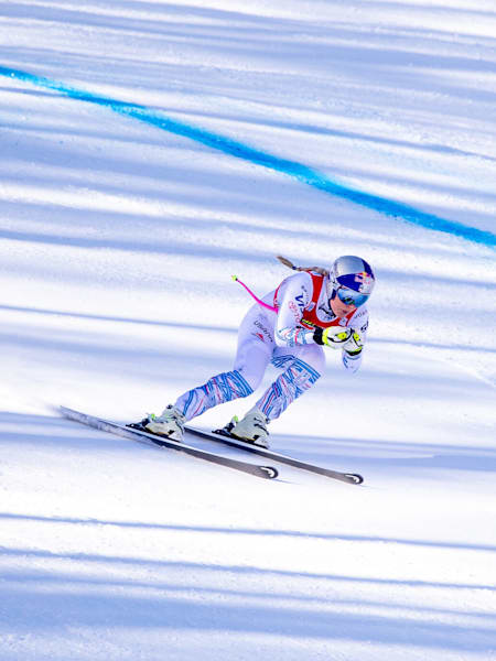 Lindsey Vonn during the Downhill Race at FIS Alpine Ski World Cup in 2019