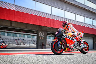 El piloto de MotoGP Marc Márquez en el test de pretemporada en Portimao en marzo de 2023