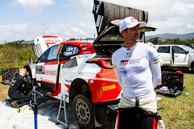 Sébastien Ogier from the TOYOTA GAZOO RACING WRT team at the WRC Rally Kenya 2023 in Naivasha, Kenya.
