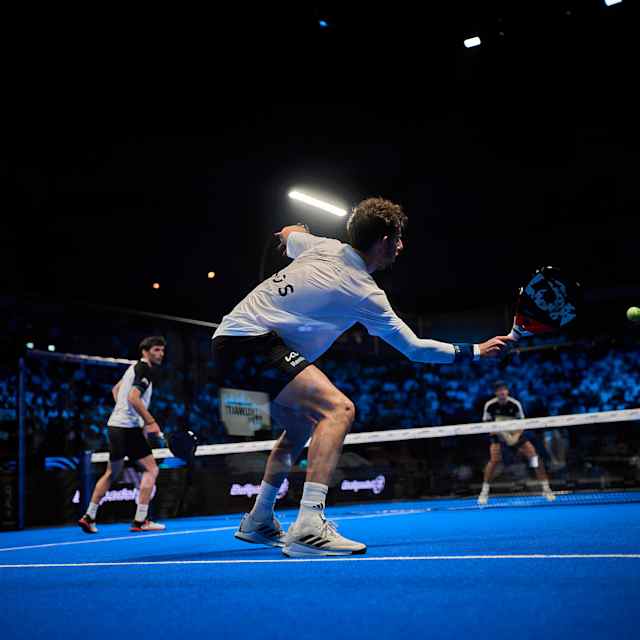 Miguel Yanguas during the final of the Kuwait City Premier Padel P1 in Kuwait City, Kuwait on November 17, 2024