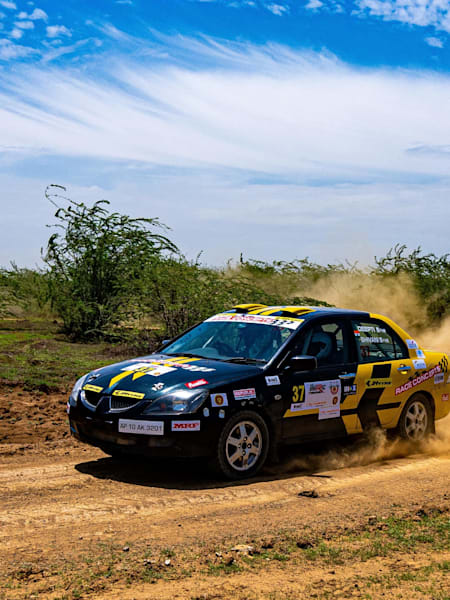 Action from the first round of the Indian National Rally Championship at Chennai's Madras Motor Race Track