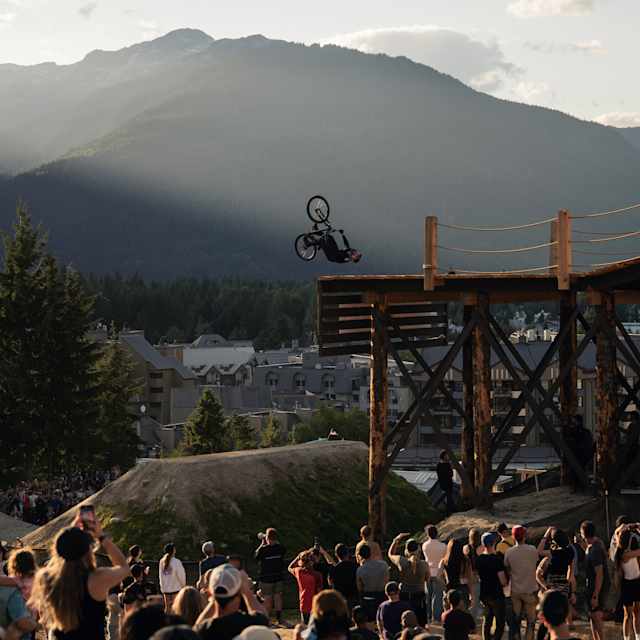 Szymon Godziek performs at Red Bull Joyride in Whistler, Canada on July 29, 2023.