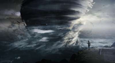 A screenshot of the storm in Arcadia Bay from Life is Strange