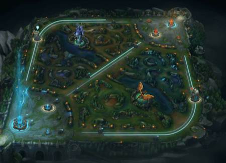 Die Map von League of Legends: Wild Rift wirkt vertraut