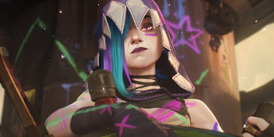 League of Legends character Jinx as seen in Arcane.    