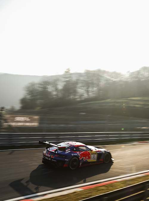 Max Verstappen drives on the Nürburgring Nordschleife at the Nürburgring Endurance Series on 21 March 2026.